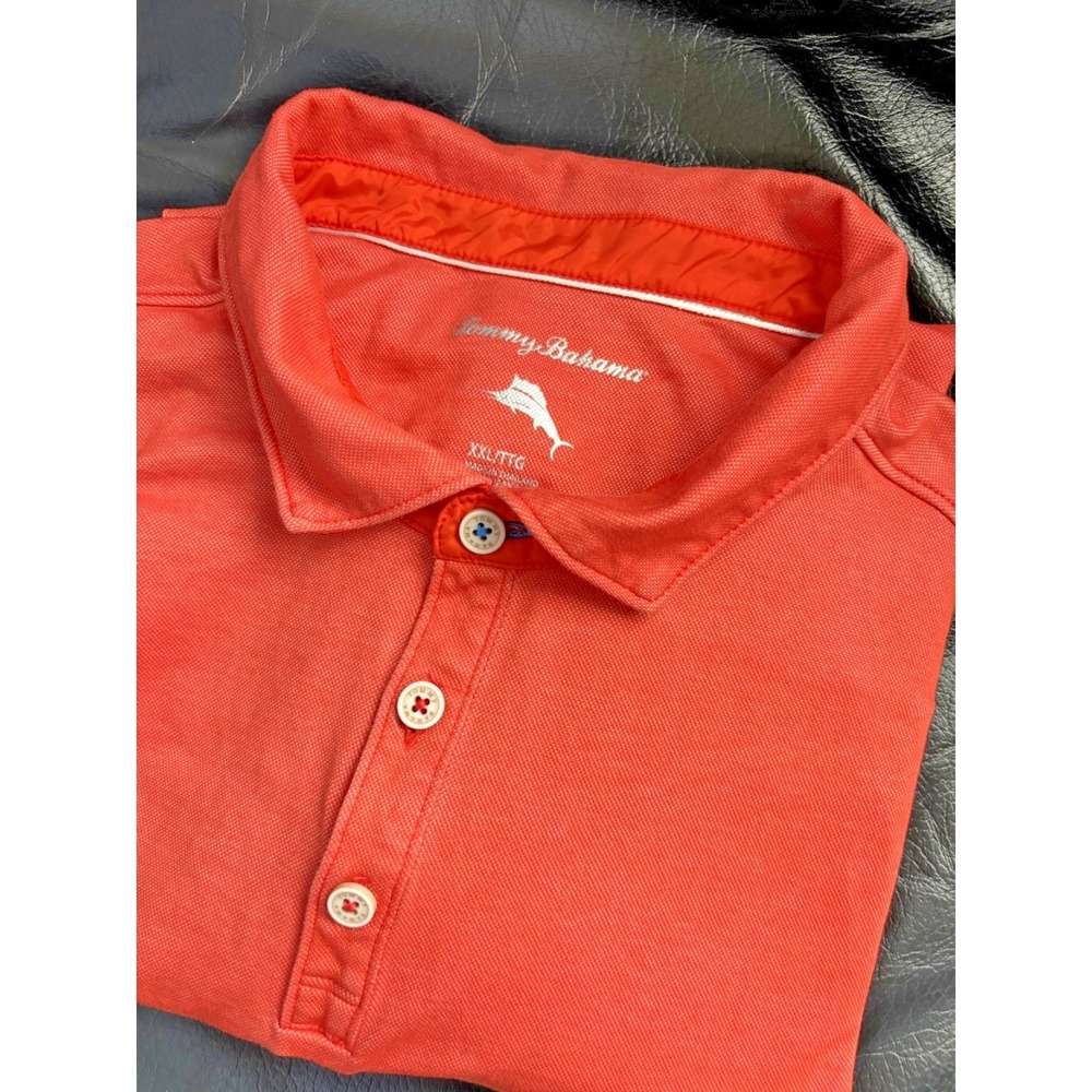 Tommy Bahama  Polo Shirt  Cotton Blend Pullover Orange XXL/TTG